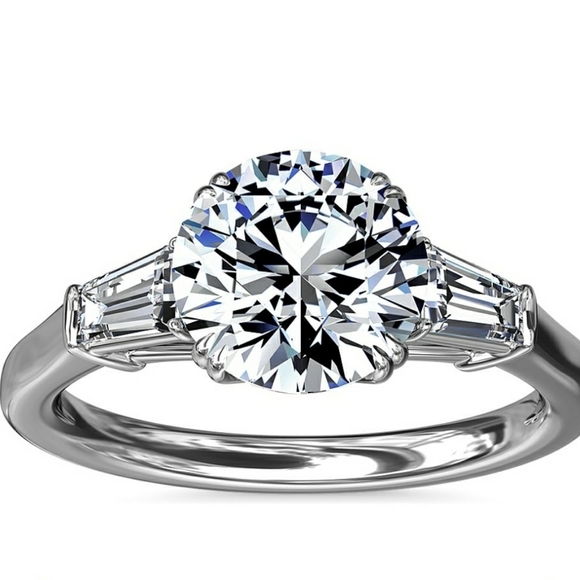 $1500 2CT Round Cut 14k White Gold Simulated Engagement - Picture 2 of 11